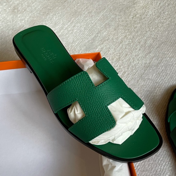 SOLD HERMÈS OF PARIS SANDEL FEMME ORAN VEAU EPSOM SIZE 35 SIZE 5 US - AUTHENTIC - Picture 6 of 11